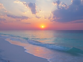 Fototapeta premium A beautiful colorful sunset over the tranquil ocean waters