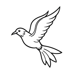 Obraz premium dove of peace vector illustration outline