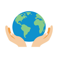 Earth in hands vector illustration