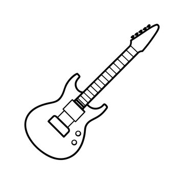recommend clip art: Electric guitar line art illustration