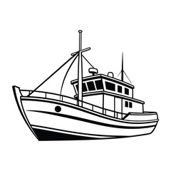 Obraz premium Fishing boat vector illustration.