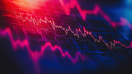 Fototapeta premium Stock market crash chart financial crisis economic decline data loss