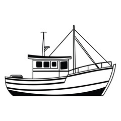 Fishing boat vector illustration.