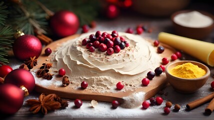 christmas pudding with cinnamon and nuts