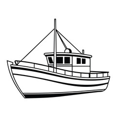 Fishing boat vector illustration.