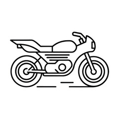 Fototapeta premium Modern Motorcycle Icon: A sleek, minimalist line drawing of a modern motorcycle, perfect for design or illustrating the theme of speed and movement.