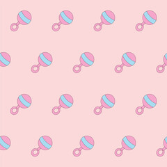 Baby Clothing Textile Seamless Swatch Background. Hand Drawn Doodle Funny Cute Infant Fabric Pattern. Cute Kawaii Whimsical Wrapping, Wallpaper Nursery Design. Vintage Elegant Retro Style. Nappy Cover