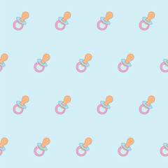 Baby Clothing Textile Seamless Swatch Background. Hand Drawn Doodle Funny Cute Infant Fabric Pattern. Cute Kawaii Whimsical Wrapping, Wallpaper Nursery Design. Vintage Elegant Retro Style. Nappy Cover