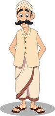 indian village men cartoon character design