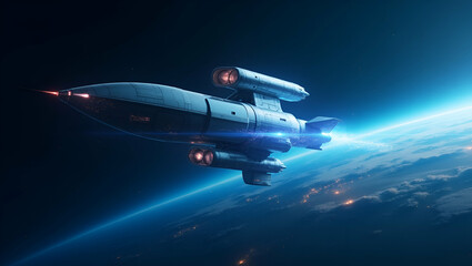 Fototapeta premium Explore contemporary wallpaper design with sleek abstract visuals and floating motifs, perfect for showcasing advanced microgravity research.