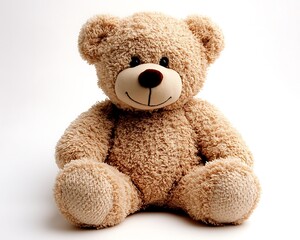 Obraz premium A plush stuffed teddy bear posed against a white background