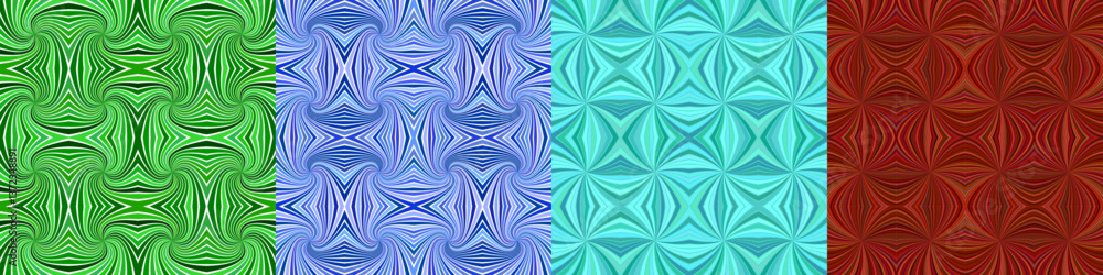 Poster abstract seamless curved stripe pattern set