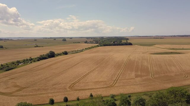Aerial view of Kap Arkona region in the north of the German island R&uuml;gen, 4k footage
