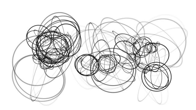 Growing Spinning Random Circle Loop.
Circles spinning at different angles. Loops.