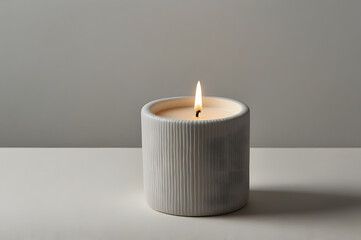 minimalist grey candle