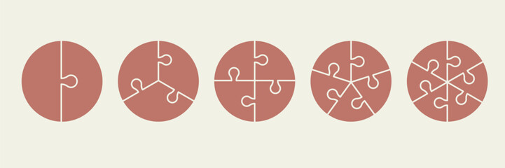Puzzle pie infographic. Variors pieces, sections