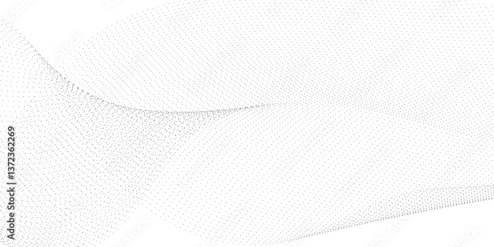 Poster abstract technology particles gradient flowing dynamic wave doted and halftone lines background. fut