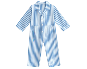 Classic blue and white striped cotton pajama set for comfortable sleepwear. Ideal for cozy nights, this stylish outfit combines comfort and elegance for restful night