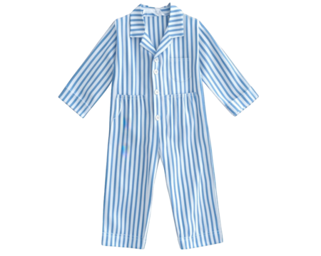 Classic blue and white striped cotton pajama set for comfortable sleepwear. Ideal for cozy nights, this stylish outfit combines comfort and elegance for restful night