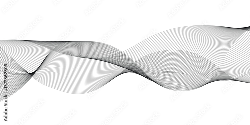 Poster wavy business curve lines on transparent background. abstract ocean wave line background. wave swirl