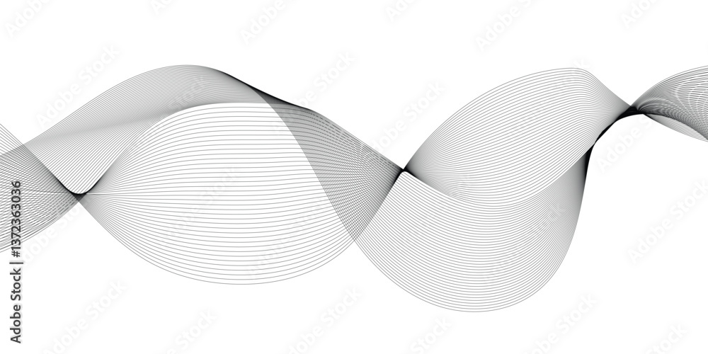 Poster wavy business curve lines on transparent background. abstract ocean wave line background. wave swirl