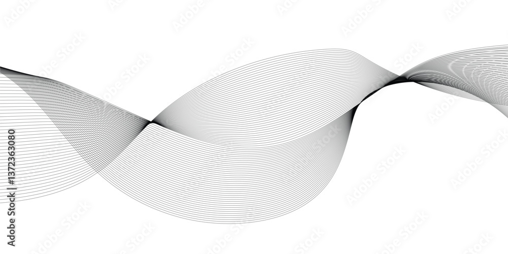 Poster wavy business curve lines on transparent background. abstract ocean wave line background. wave swirl