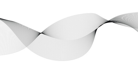 Wavy business curve lines on transparent background. Abstract ocean wave line background. Wave swirl, frequency sound wave, twisted curve lines with blend effect. Vector illustration