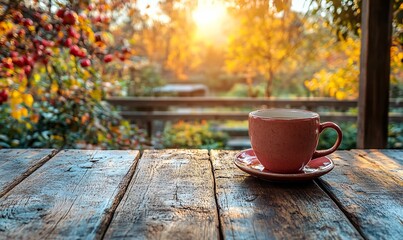 cup of tea on wooden table