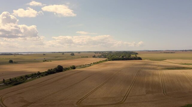 Aerial view of Kap Arkona region in the north of the German island R&uuml;gen, 4k footage