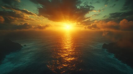 Obraz premium Golden sun abstract background