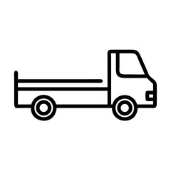 Fototapeta premium flatbed truck icon in minimal style on clear background 