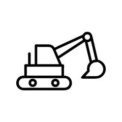 Naklejka premium Excavator icon in line art style representing construction equipment 
