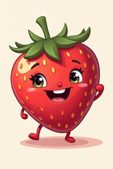 Fototapeta premium funny cartoon strawberry