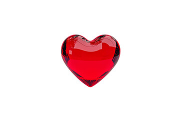 Fototapeta premium A vibrant, red heart shape symbolizing love and affection, depicted in a glossy finish that catches the light.