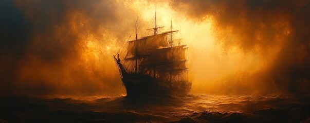 Obraz premium Sailing in Serenity: Calm of the Horizon