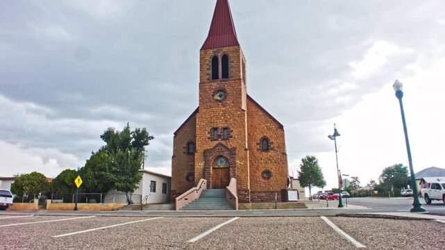 Walk Up to St Rose of Lima Cathlic Church Santa Rosa NM