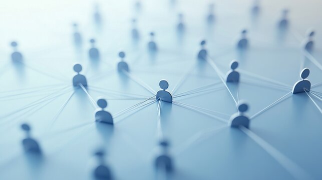 a network of individuals linked together, symbolizing the interconnectedness of people 