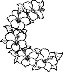 floral background with hibiscus  flowers