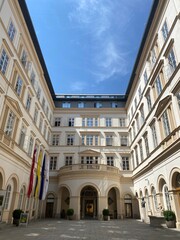 the facade of the plaza in Switzerland
