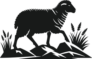 Sheep animal vector silhouette