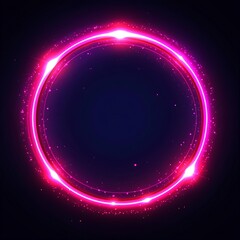 Naklejka premium A glowing pink circle with dynamic light against a dark background