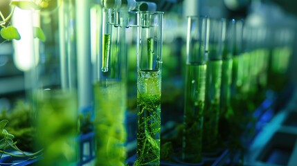 abstract background with green liquid