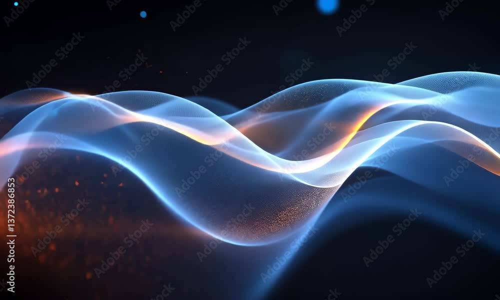 Poster abstract blue and gold waves background animation for technology and science projects