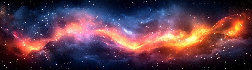Cosmic Nebula with fiery space.
