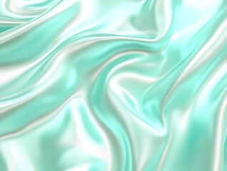 Obraz premium A close up view of flowing turquoise satin fabric