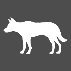 Silhouette Dingo Dog Isolated Vector Illustration