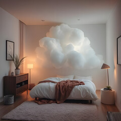 modern bedroom interior,cloud room,honw house