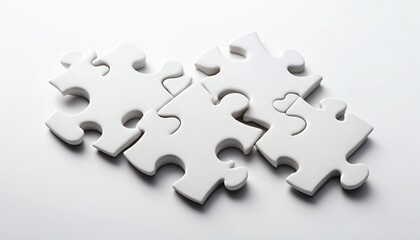 White Jigsaw Puzzle Pieces Interlocking