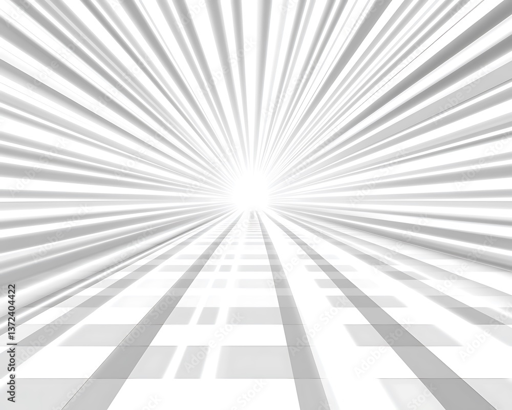 Aufkleber an abstract perspective of converging light with linear geometric forms