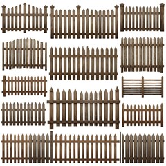 Collection of Wooden Fence Sections